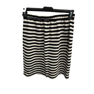 Chaus Sport Black & White Striped Knit Elastic Waist Skirt Size M Casual Chic